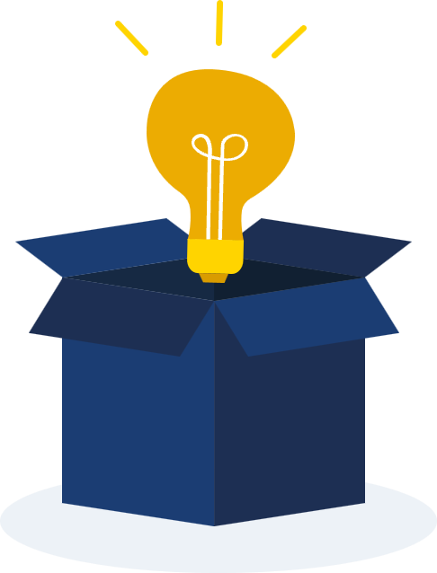 Subillustratie Lamp uit doos